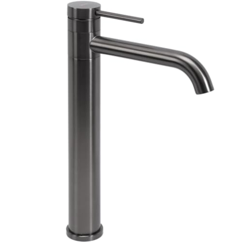 Rea Einhebel-Waschtischarmatur Lungis High Titanium, Messing, Modernes Design - 16,5X5,2X34,5CM