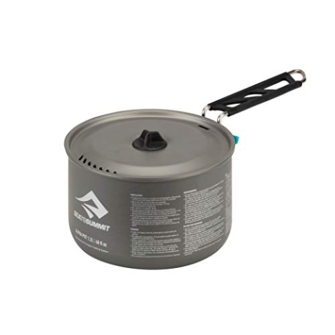 Sea to Summit Alpha Pot 1.2l Grau - Langlebiger Leichter Camping Aluminiumtopf, 1.2l, Größe 1,2 l - Farbe Grey