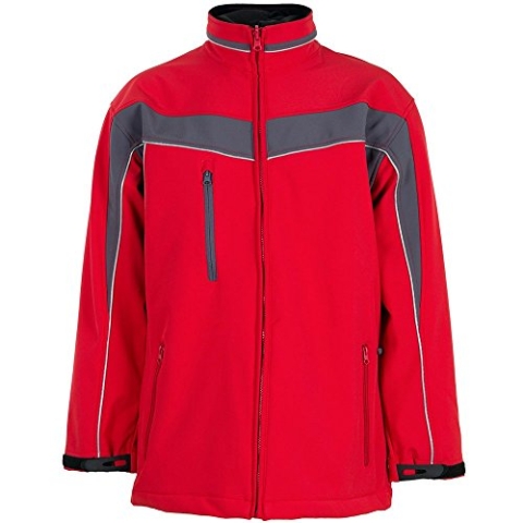 Planam 2707068 Plaline Softshelljacke, Rot/Schiefer, Größe 4XL