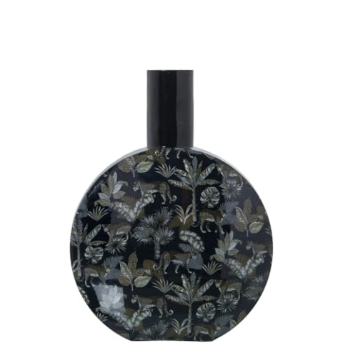 JARRÓN METAL ESMALTADO LEOPARDOS_22X10X30CM