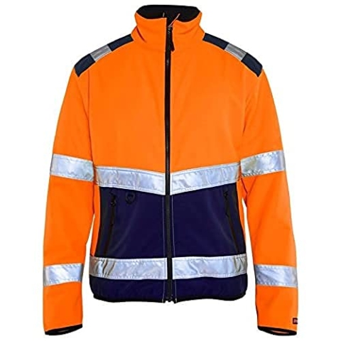 Blaklader 48772516 HOCHVISKOSE SOFTSHELL-JACKE, Orange/Marineblau, grootte XL