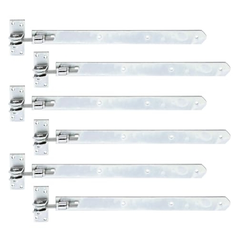 Alberts 846022 Ladenband | gerade, Abschluss abgerundet, verstellbar um 30 mm | galvanisch verzinkt, Dickschichtschutz | 460 x 40 mm | 6er Set