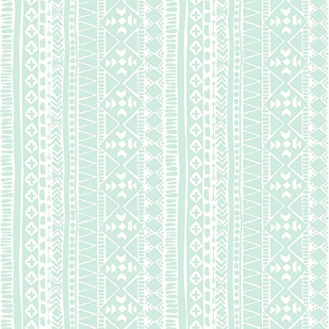 RoomMates – RMK3485WP Tribal Tapete, zum Abziehen und Aufkleben, Blaugrün, 52 x 5 m