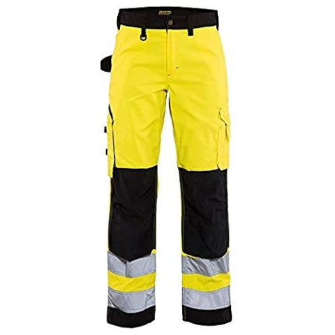 Blaklader 71551811 DAMEN-HOCHVISIERHOSE OHNE NAGELTASCHEN, gelb/ schwarz, grootte D19