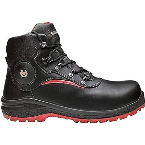 BASE Protection, BE-Stone Sicherheitsschuhe für Damen und Herren, Schwarz und Rot, Größe 47
