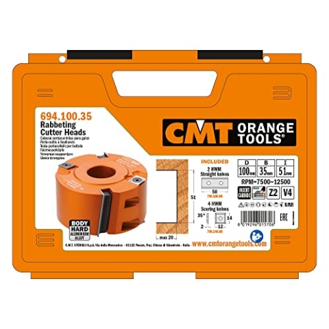 CMT Cabezal portacuch. para galces en hm d=100x50 f=35, 5 V, Grau, 694.100.35