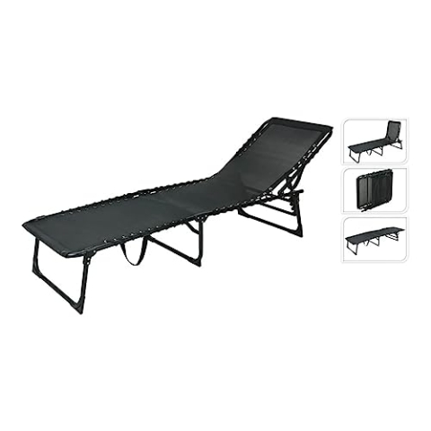 NO DISPONIBLE 90555 3-Wege klappbar, Größe 190 x 56 x 86 cm, mit Rückstand 5 Positionen, maximales Gewicht 110 kg Faltbarer Schläuche, Metall, Schwarz, bunt