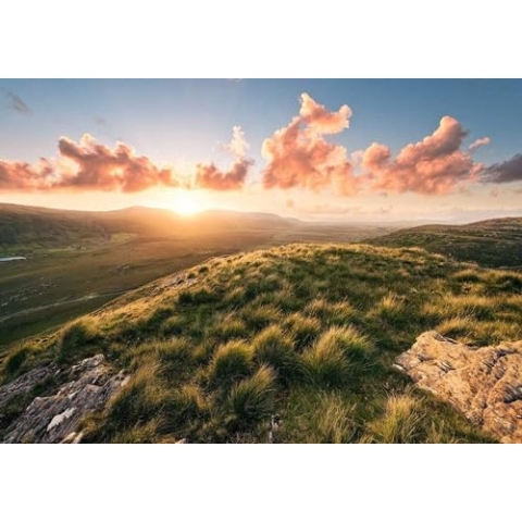 Komar Vlies Fototapete ABENTEUERLAND | Tapete, XXL, Dekoration, Natur, Landschaft, Schlafzimmer, Wohnzimmer, Büro, Flur | Größe 400 x 280 cm (Breite x Höhe) | SHX8-001