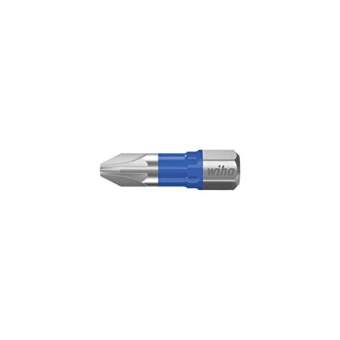 Wiha Juego de bits, bit T de 25 mm Pozidriv (PZ2), de 25 unid., 1/4" C6,3 en caja (42293)