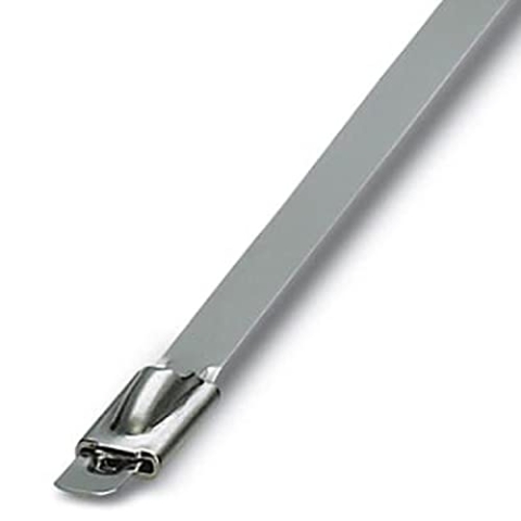 PHOENIX CONTACT WT-STEEL S 7,9X259 Rostfreier Edelstahl-Kabelbinder AISI 304 für Raue Umgebungsbedingungen mit Kugelverschluss, 7.9mm Breite x 259mm Länge, 100 Stück