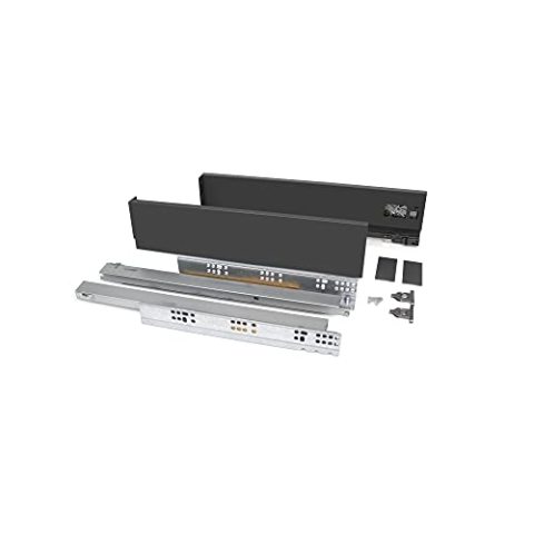 EMUCA Schubladen-Kit für Küche und Bad, Stahl, Anthrazitgrau, 131x450mm