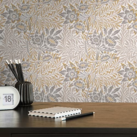 A.S. Création Blumentapete Weiß Beige Grau Gelb - Architects Paper Art of Eden 390583 - Vliestapete Florale Tapete - 10,05 m x 0,53 m Made in Germany
