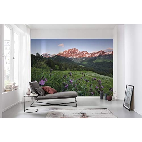 Komar Vlies Fototapete PICTURESQUE SWITZERLAND | Tapete, XXL, Dekoration, Natur, Landschaft, Schlafzimmer, Wohnzimmer, Büro, Flur | Größe 450 x 280 cm (Breite x Höhe) | SHX9-069