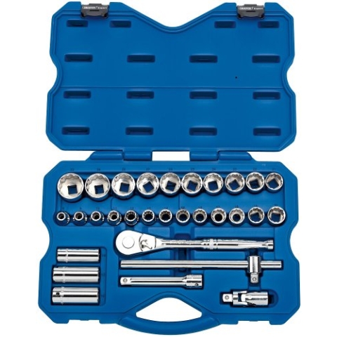 Draper Expert 02357 Steckschlüsselset 1/2 Zoll Vierkantantrieb metrisch 30-teilig