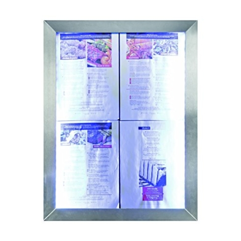 Securit MCS-4A4-WLSS LED-Schaukasten Classic, 4 x DIN A4, Silber