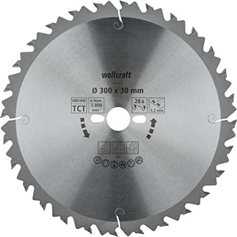 wolfcraft Tischkreissägeblätter Serie grün I 6662000 I Schnelle, mittelgrobe Schnitte