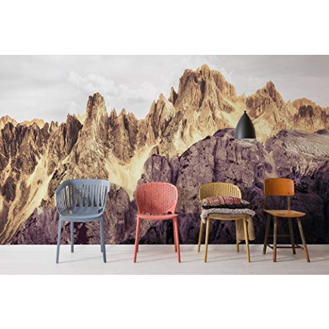 Komar Vlies Fototapete PEAKS COLOR, 400 x 250 cm (Breite x Höhe), Tapete, Schlafzimmer, Wohnzimmer, Flur, Design, Dekoration, Wanddeko