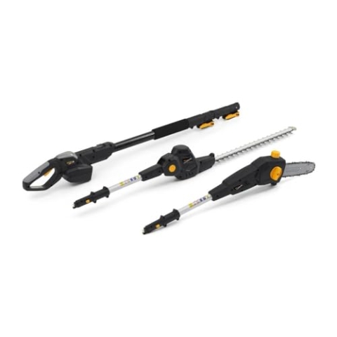 Alpina Multitool AMT 20 Li Kit, Teleskop-Baumschere 20 cm (280W), Heckenschneider-Aufsatz mit 45 cm (150 W) Klingen, Für große Höhen, 20 V (4 Ah) Akku, Inkl. Ladegerät