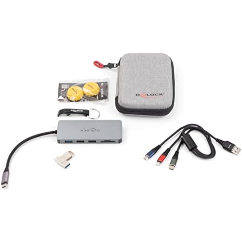 Delock Travel Kit III Premium Edition - Dockingstation / 3 in 1 Ladekabel/USB Speicherstick