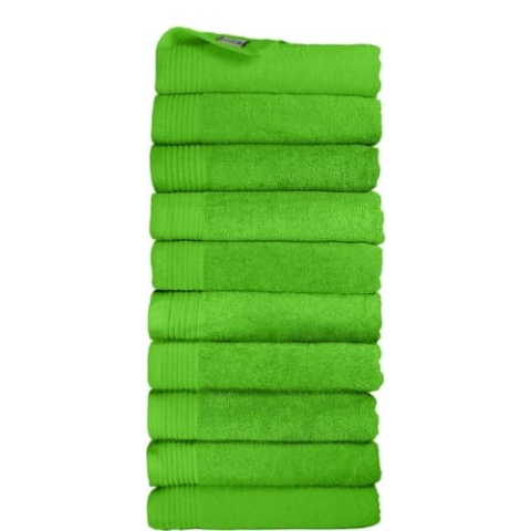 THE ONE TOWELLING Hotelqualität Handtücher - 50 x 100 cm - 10 Stück - Sparpackung - Hohe Feuchtigkeitsaufnahme - 100% gekämmte Baumwolle - Lindgrün