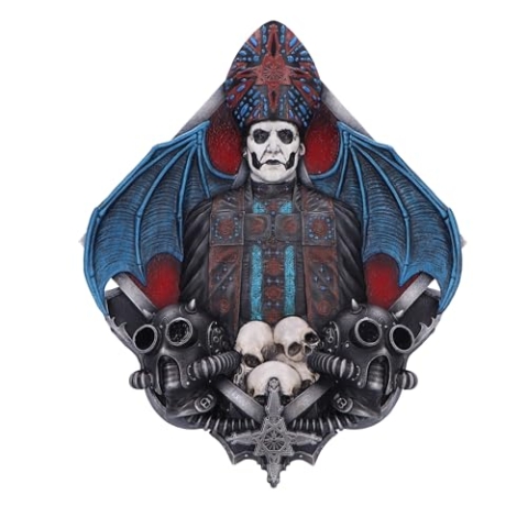 Nemesis Now Ghost Papa Emeritus IV Wandschild, Wandschmuck, 25 cm x 29.5 cm, Kunstharz, Wandmontage, Gothic, Schwarz