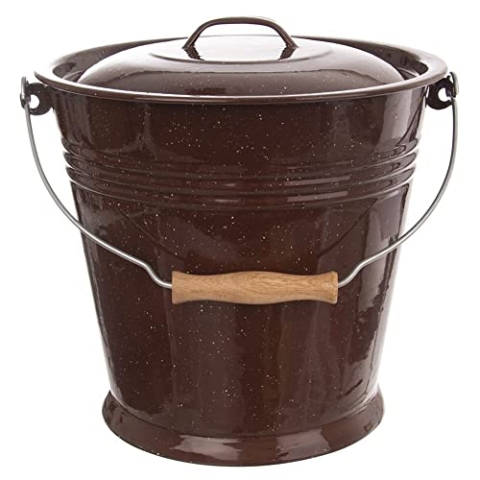 orion group Wassereimer Milcheimer Futtereimer mit Deckel emailliert braun 10l