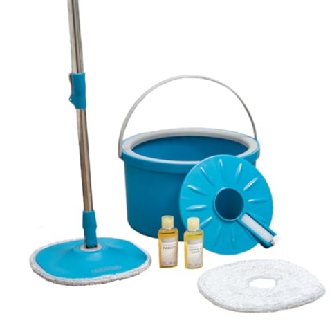 Livington Clean Water Spin Mop - Bodenwischer Set - Trennsystem für Schmutz & Frischwasser - Wischmopp Set mit Eimer - Wischmop - Bodenreiniger