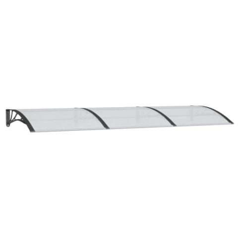 vidaXL Türvordach, Vordach für Haustür 300x100cm, Haustür Überdachung Haustürvordach, Pultvordach Haustürdach Pultbogenvordach, Schwarz Polycarbonat