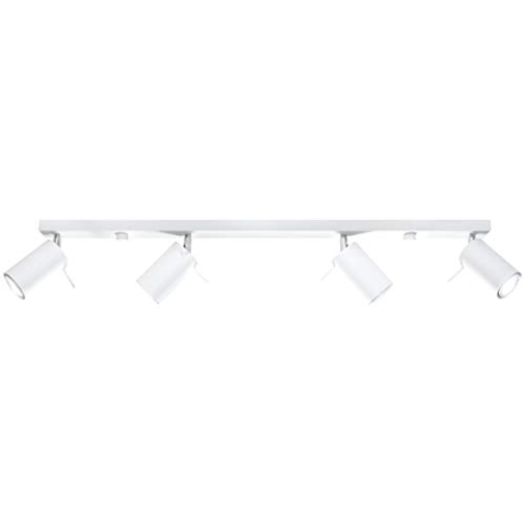 SOLLUX lighting Deckenlampe Deckenleuchte Deckenstrahler Stahl 4 Flammig Weiß RING