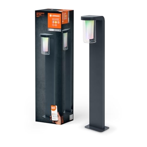 LEDVANCE SMART+ CASCADE 80CM Post - dimmbare LED Standleuchte dunkelgrau für Außen mit hochwertigem Aluminium-Gehäuse, RGB-Farbsteuerung, 10 W, 3000 Kelvin warmweiß, 420 Lumen, IP44