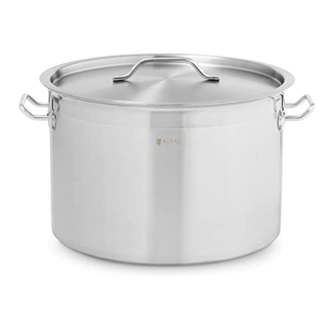 Royal Catering Kochtopf Induktion 23 L Ø 35 cm mit Deckel Edelstahl-Topf Induktionsherd-Topf Induktionskochtopf Edelstahltopf