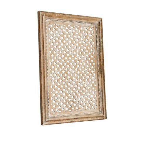 Loberon Wandbild Miette, Orientalisch Anmutender Stil, mit White-Washed-Finish, Handgefertigt, Shabby-Chic, Wanddekoration, Dekoobjekt, Mangoholz, Eisen, braun