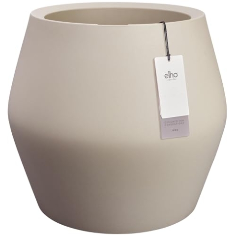 elho June Split Low 46 - Blumentopf für Innen und Außen - 100% Recyceltem Plastik - Ø 46.0 x H 42.6 cm - Beige/Balanced Beige