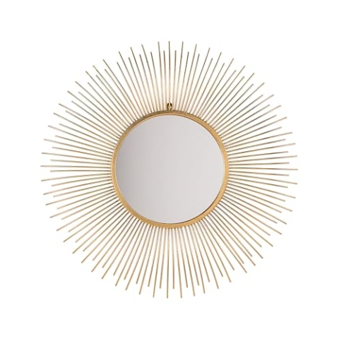 Beliani Spiegel Gold rund Sonnenform Vintage Dia. 80 CILLY