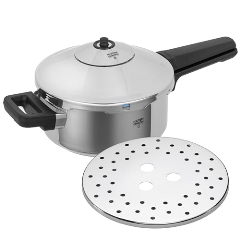 KUHN RIKON 3039 RIKON Schnellkochtopf/Dampfkochtopf DUROMATIC Inox Stielmodell, induktion, Edelstahl, Silber, 2,5 Liter/20 cm