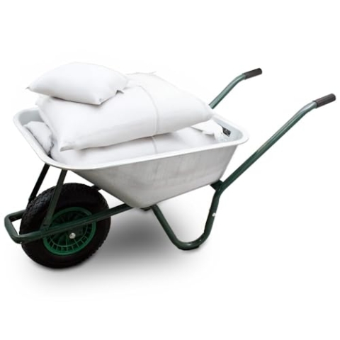 BITUXX® Schubkarre 100L Schubkarren Scheibtruhe Schiebkarre Bauschubkarre Verzinkt mit Luftreifen und Nadelgelagerter Achse bis 250kg
