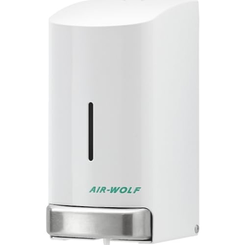 AIR-WOLF Seifen- und Desinfektionsmittelspender, 0,8 Liter, Edelstahl weiß, Serie Alpha