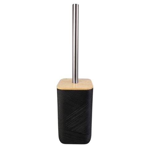 Kleine Wolke WC-Bürstenhalter Crossover, Accessoires, Farbe Schwarz, Material: Polyresin, Bambus, Länge 9,6 x Breite 9,6 x Höhe 37 cm