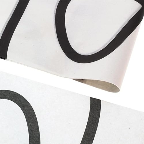 Seidenpapier 50x70cm Linien Schwarz 200 Blatt - Seidenpapier Weiß/Schwarz - Tissue Paper - Verpackungsmaterial - Seidenpapier zum verpacken - Geschenkpapier decoupage