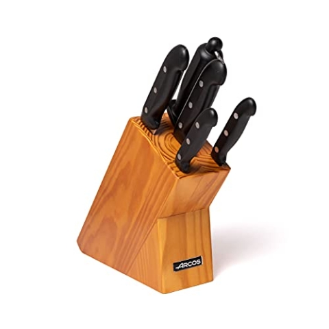 ARCOS Messerset 5-teilig aus Nitrum Edelstahl - Professionelle Küchenmesser zum Schälen von Obst und Gemüse, Ergonomischer Griff aus Polyoxymethylen (POM) - Schwarz, Serie Maitre