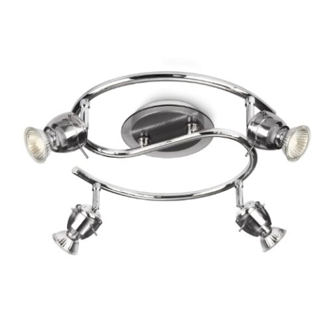 Philips 555943016 myLiving - Schwenkbare Strahler mit Binär-und Kabel, spezielles Design, 4-Strahler