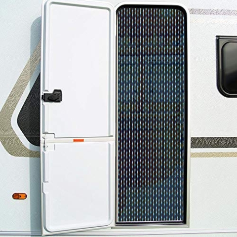 Arisol Türvorhang String 60x190cm blau/Silber Kordelvorhang Wohnwagen Camping Vorhang Insektenschutz