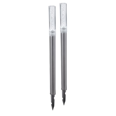 Esotec Leuchtstab Twin, 2er Set, Acrylblock mit Luftblasen, bubble tower, Akku, LED Gartenleuchte, Außenleuchte, Wegeleuchte, Stehleuchte, Erdspieß, Edelstahl, metall, wetterfest, IP44 102064