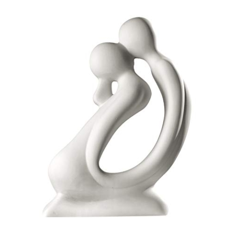 GILDE Sculpture Francis Paar Kuss - kniende Figur in Creme weiß H 42 cm