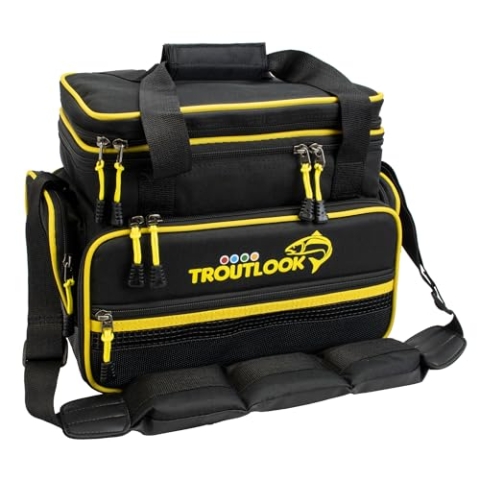 Troutlook Forellentasche, Tasche speziell für Forellenteig, Sbirolino, Bombarden, Posen uvm. mit Schultergurt (Big)