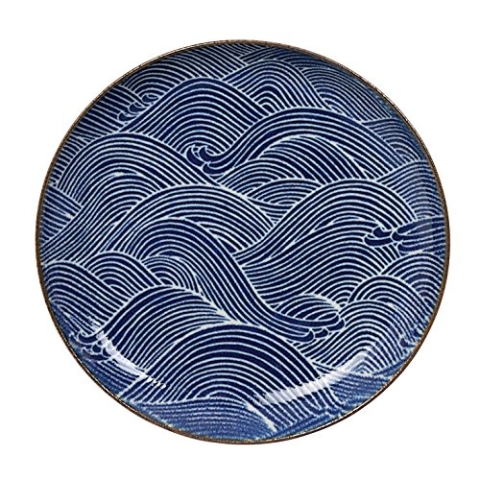 Tokio Design Studio Seigaiha Teller, Porzellan, Blau/Weiß, 25 x 3 cm