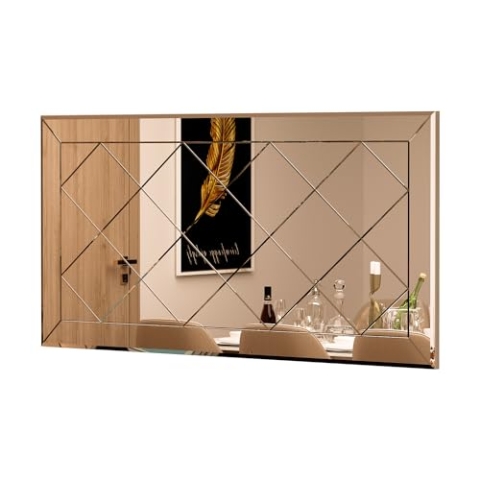 Spiegel Wandspiegel Badspiegel Flurspiegel Kosmetikspiegel, Spiegel mit Design, Rahmenlos rechteckig, modern, 120 x 60 x 2,2 cm (Bronze)