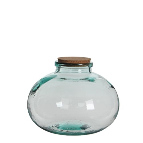 MICA Olly Vase, Glas, Kork, transparent, 29 x 29 x 23 cm