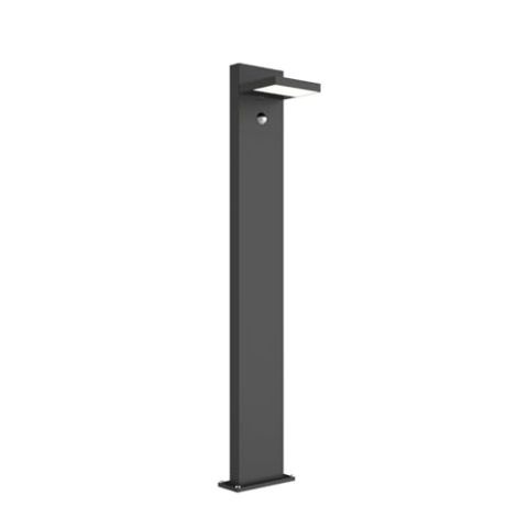 Lucande LED Außenleuchte Silvan mit Bewegungsmelder (spritzwassergeschützt (Modern) in Schwarz aus Aluminium (1 flammig,) - Wegeleuchte Pollerleuchte Wegelampe Sockelleuchte