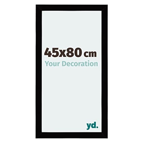 yd. Your Decoration - Bilderrahmen 45x80 cm - Schwarz Hochglanz - Billderrahmen aus MDF mit Acrylglas - Antireflex - 45x80 Rahmen - Mura